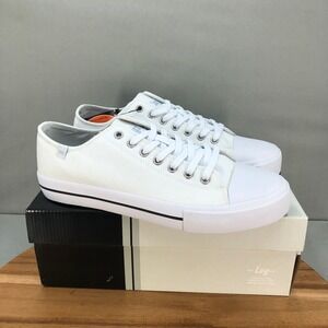 Lugz Hayden Lo White Canvas Sneakers Casual Shoes Mens Size 8.5